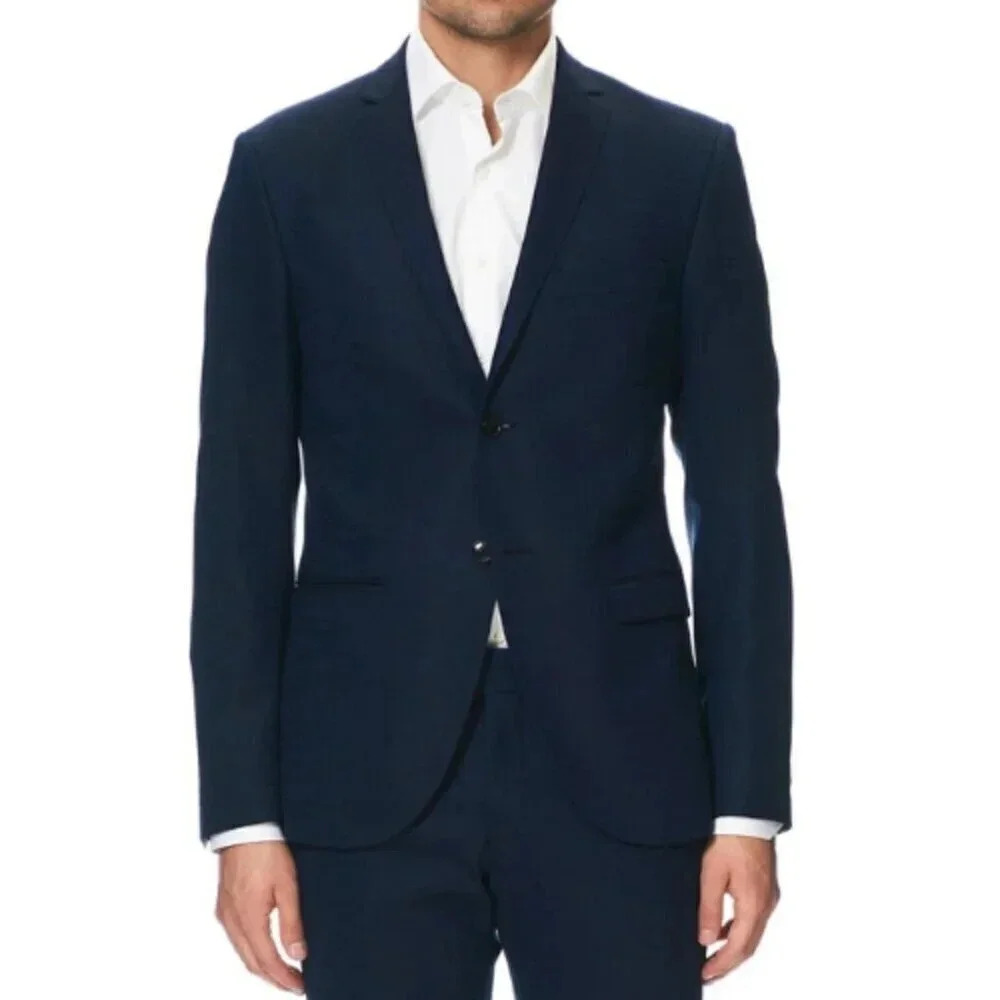 Tiger Of  Sweden Mens Size 52 Navy Wool Jil 9 Button Blazer